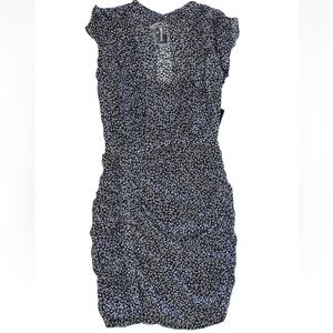 Express NEW Floral Print Ruffled Ruched Mini Dress Sz S